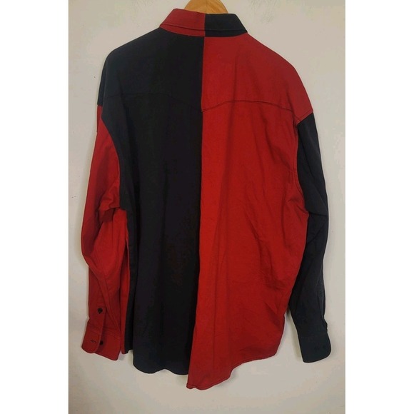 Vtg Wrangler Shirt 2XL Lngslv Button Up Western Cowboy Dodge Rodeo Ram Black Red - Picture 5 of 6